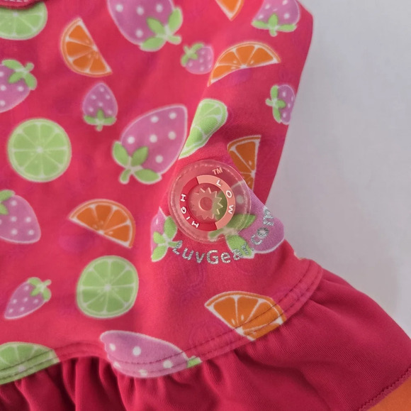 LuvGear Sun Alert pink with fruit swimsuit for toddler size 2T - Picture 2 of 10